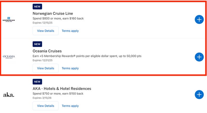 Amex Offers on cruises Amex Offers cruise deals