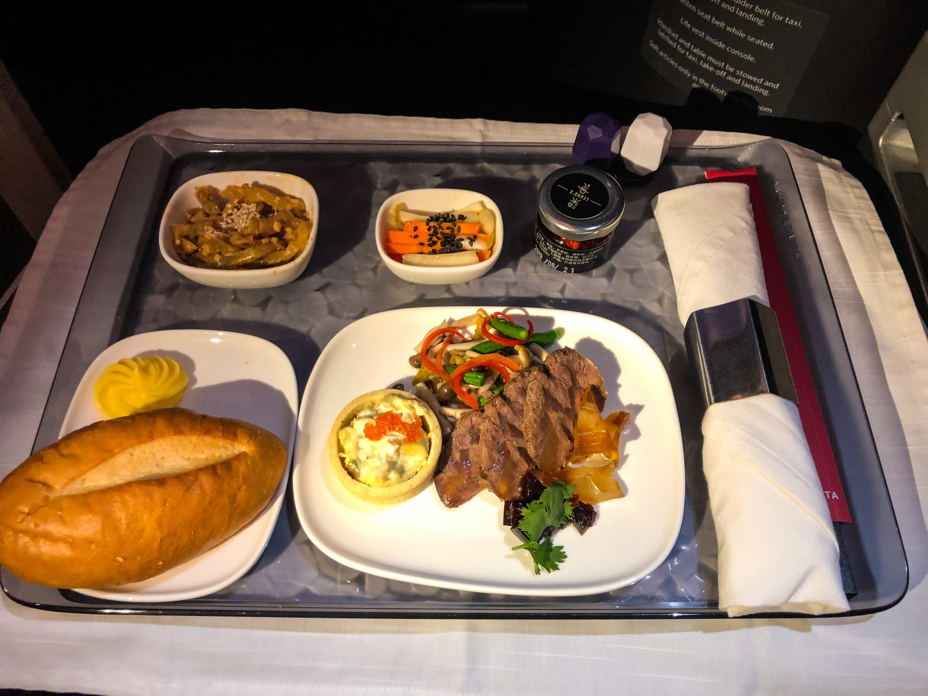 Delta One Suites A350-900 Chinesische Vorspeisen