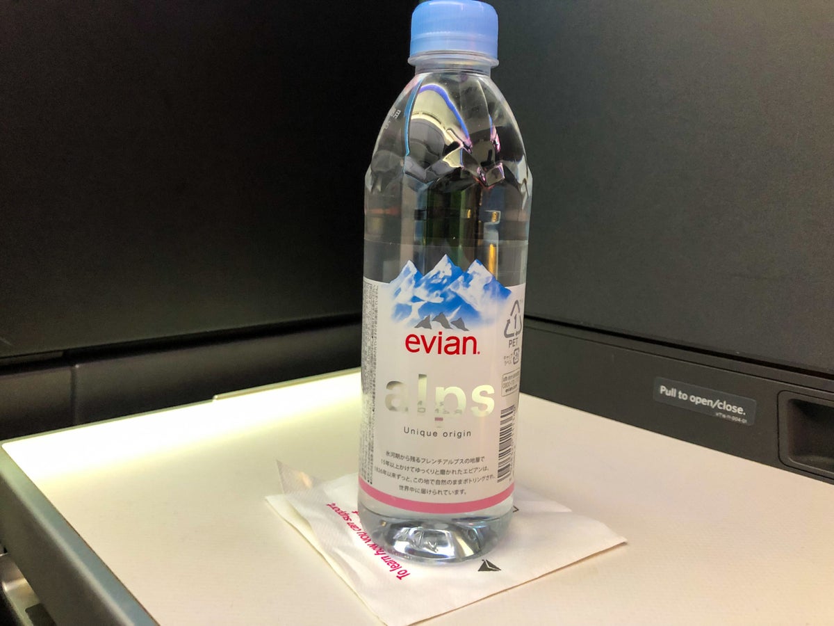 Delta One Suites A350-900 Evian water bottle