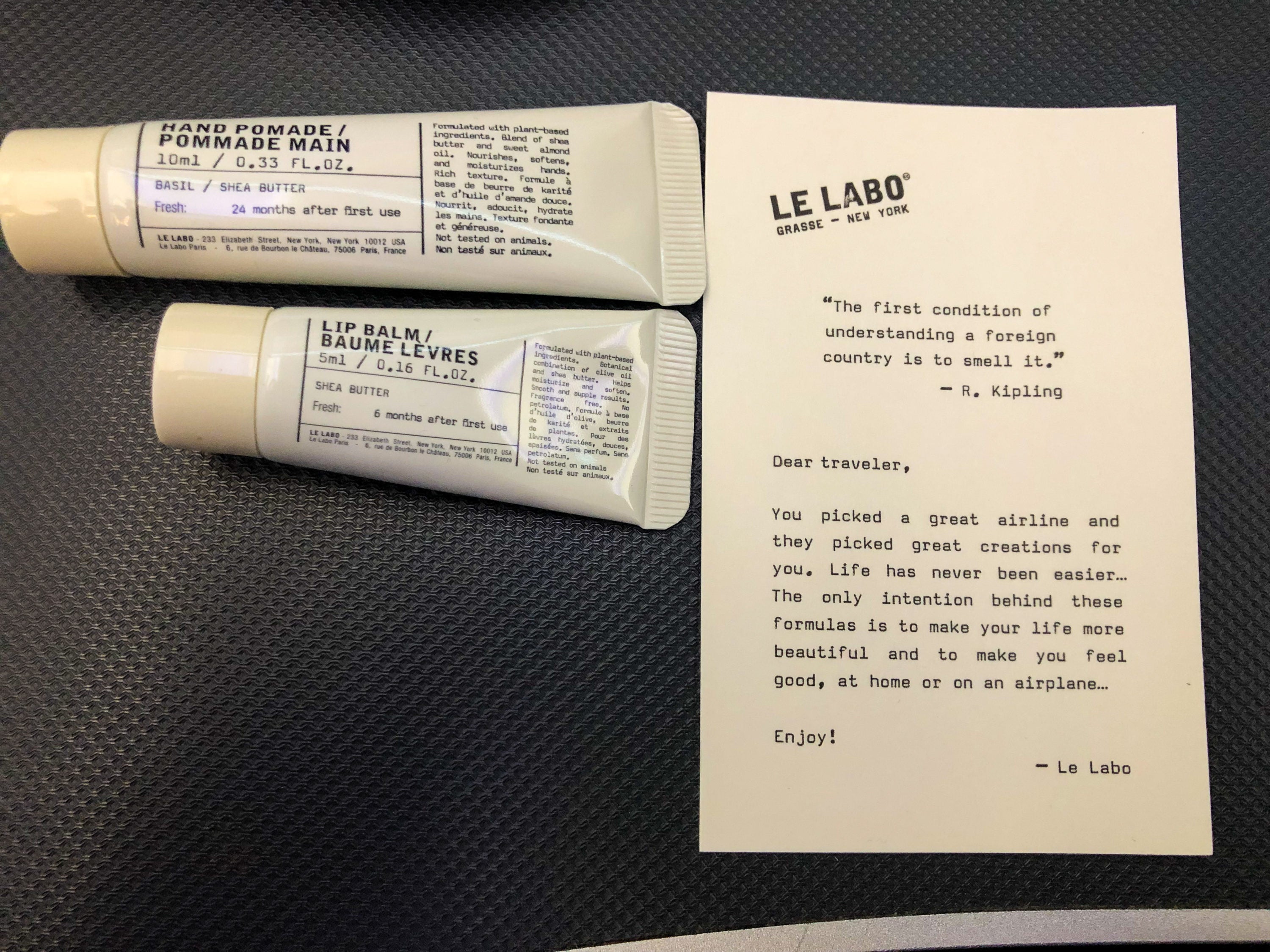 Delta One Suites A350-900 Le Labo amenities