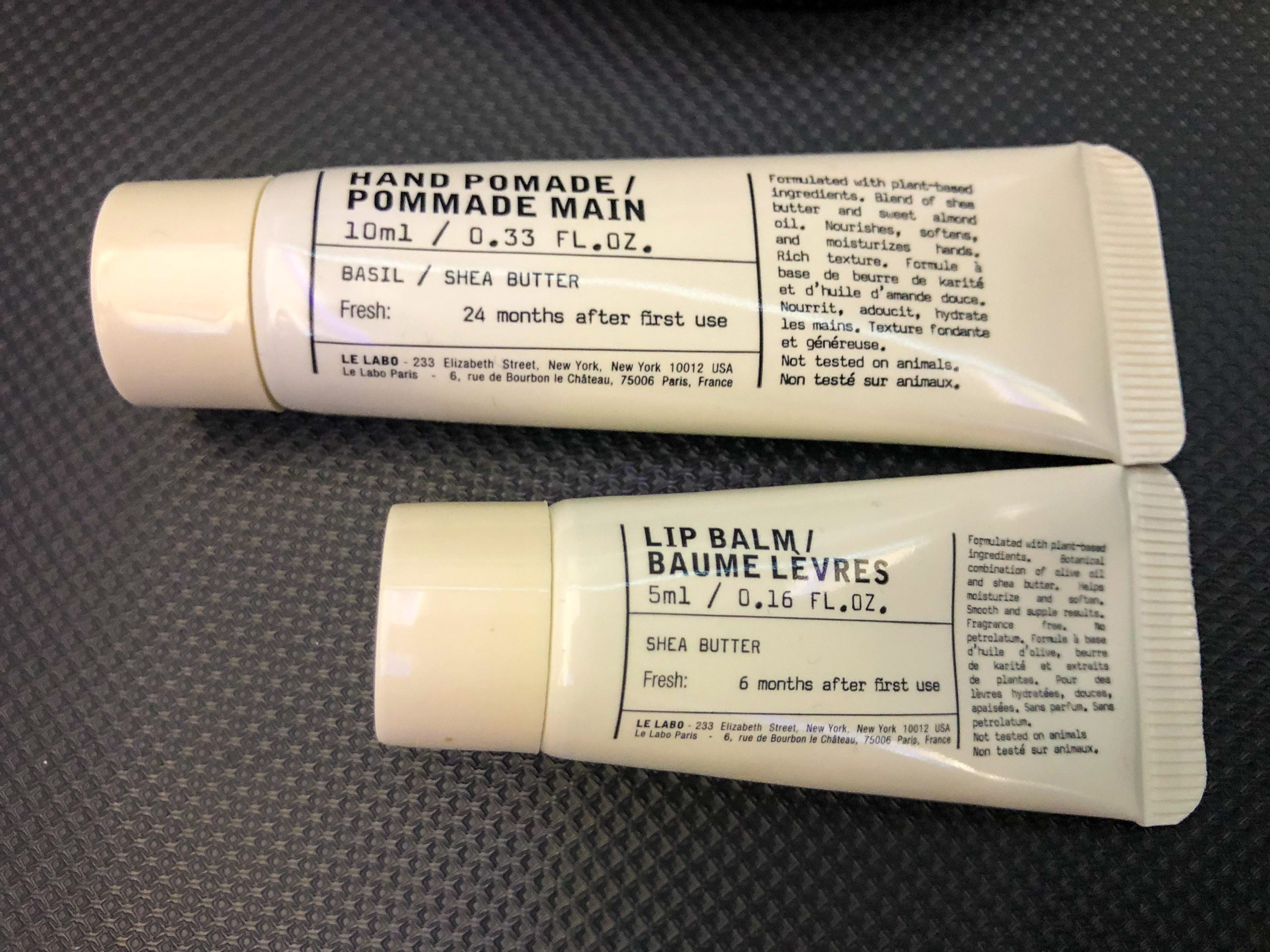 Delta One Suites A350->Le Labo Amenities900 Le Labo lip balm and hand pomade