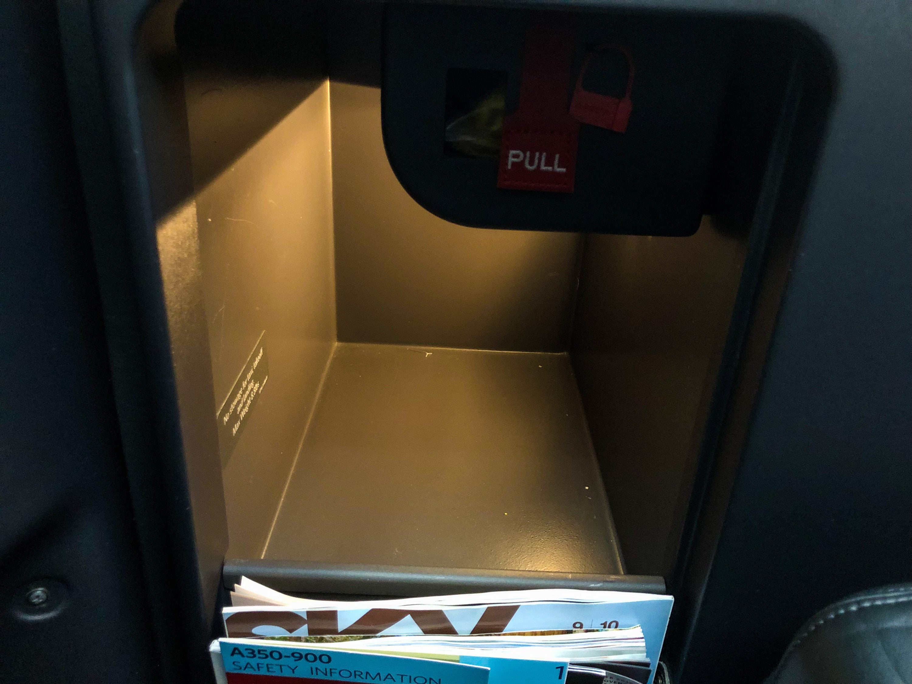 Delta One Suites A350-900 Shoe Compartment