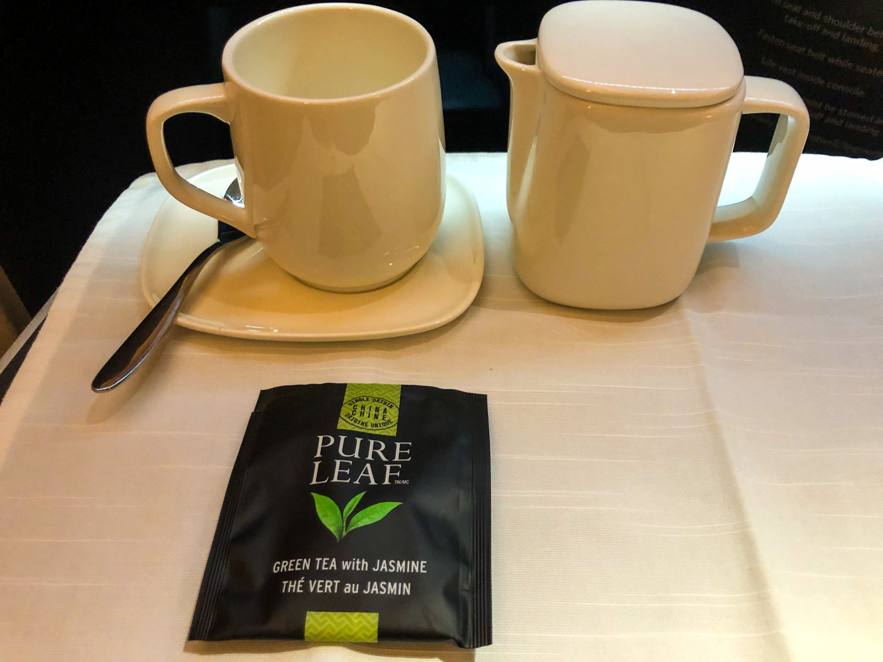 Té para el desayuno de Delta One Suites A350-900