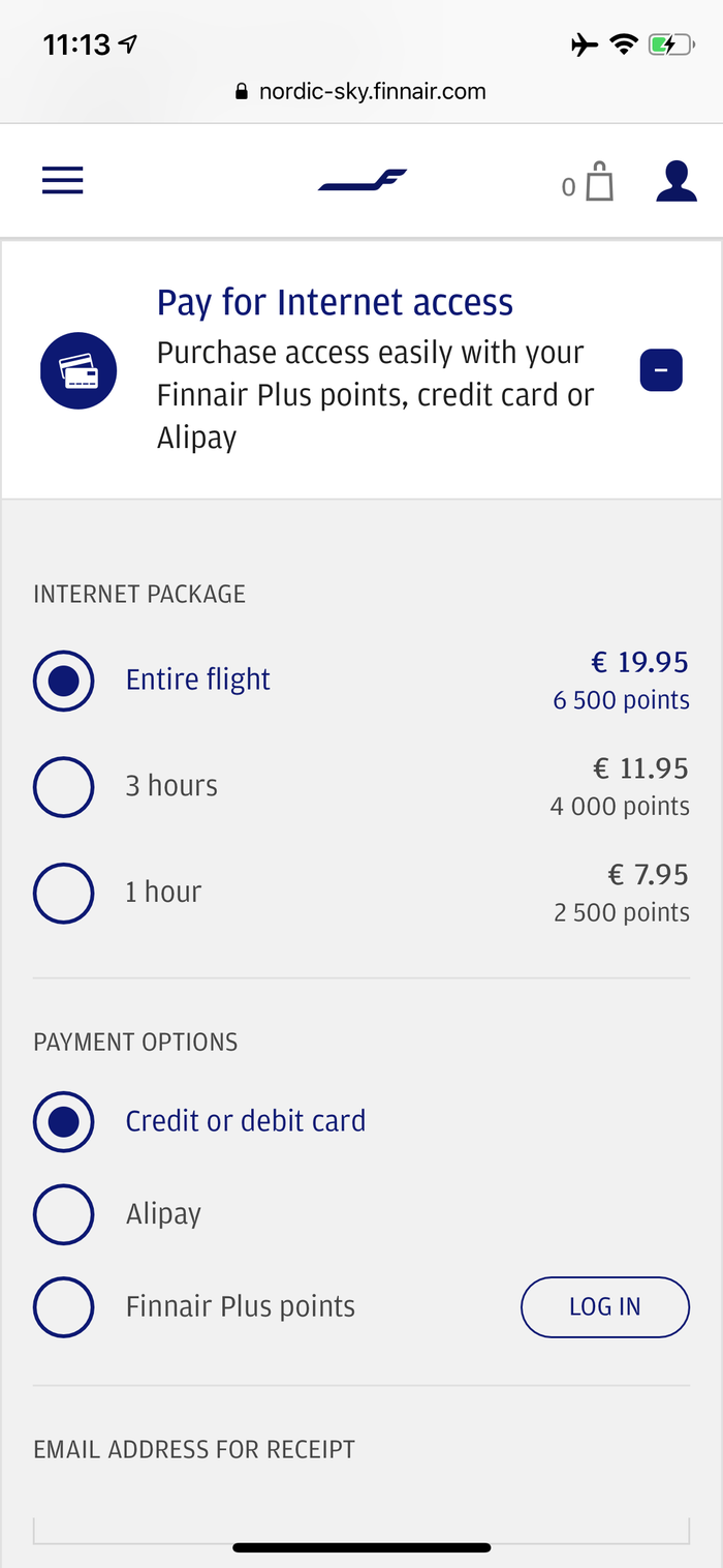 Finnair A350 Wi-Fi Plans