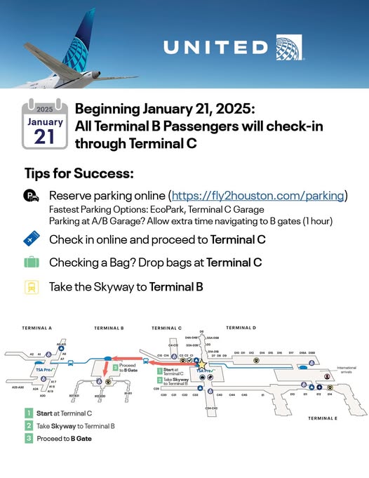 IAH United terminal closure