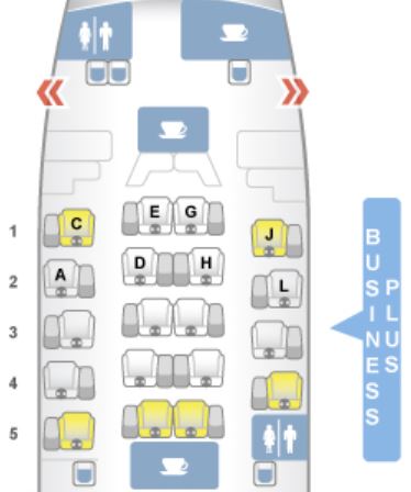 Iberia A330-200 Business Class Seat Map