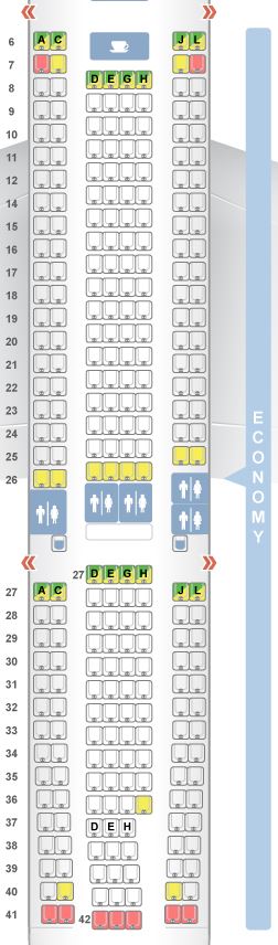 Iberia A330-200 Economy Class Seat Map