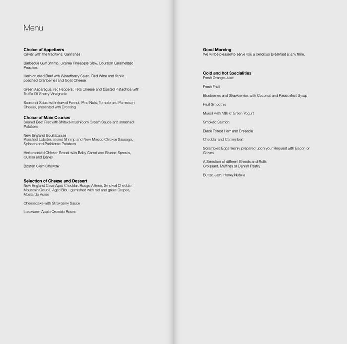 Lufthansa B747-8 First Class Menu List - Cherag_Dubash