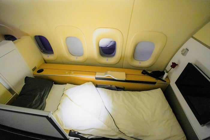 Lufthansa B747-8 First Class bed - Cherag Dubash