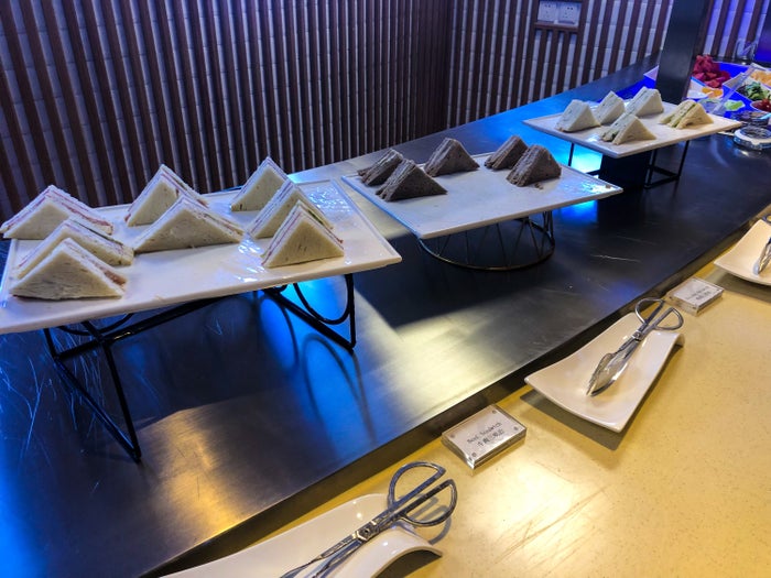 PVG Airport VIP Lounge 137 sandwiches and finger foods
