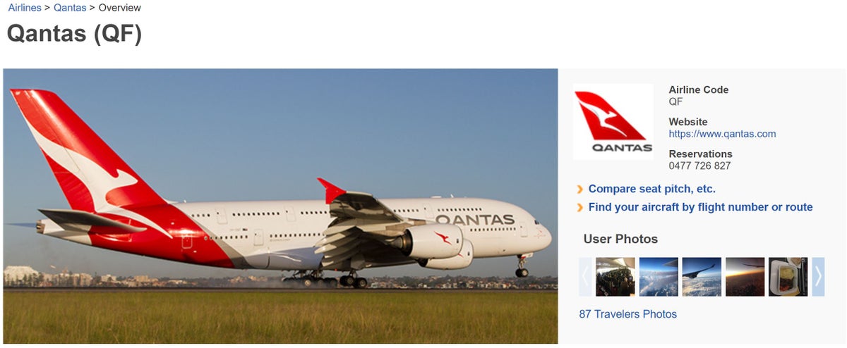 Qantas SeatGuru Overview