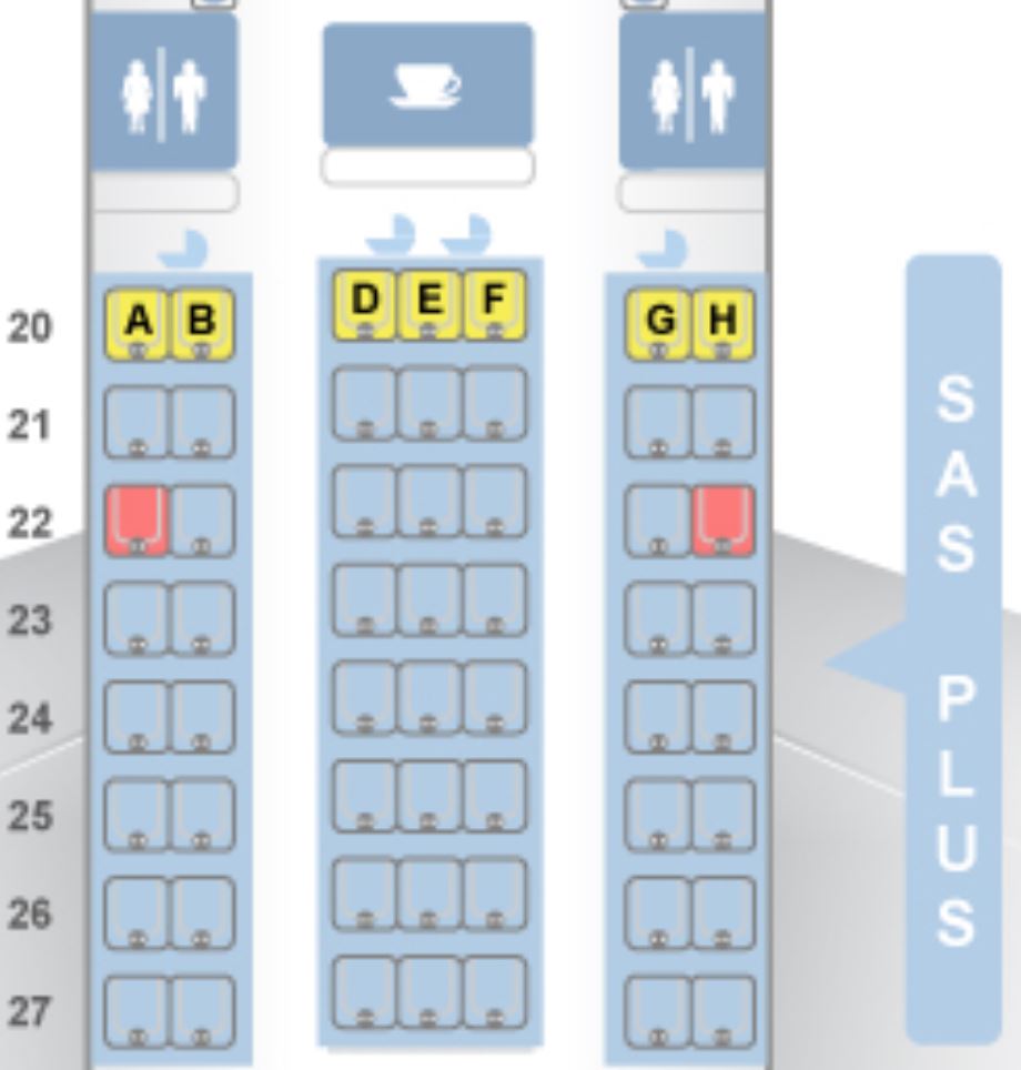 SAS A330-300 Premium Economy Class Seat Map