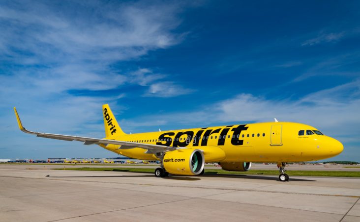 Spirit Airlines aircraft on tarmac Spirit Airlines aircraft on tarmac