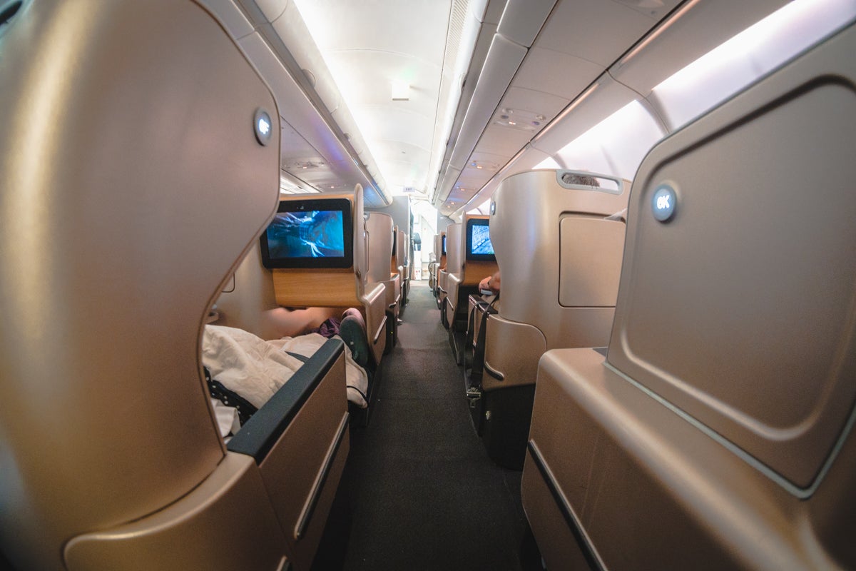 Qantas Airbus A330 Business Class Cabin Aisle