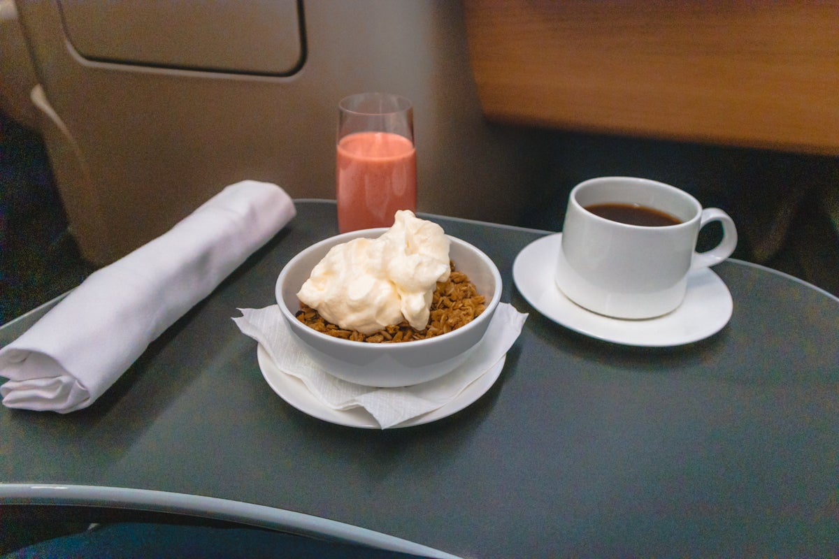 Qantas Airbus A330 Business Class Cafe-Style Breakfast