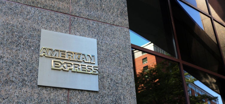 American Express Sign on An Urban Building