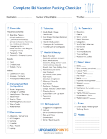 ultimate printable ski snowboard trip packing list 2021