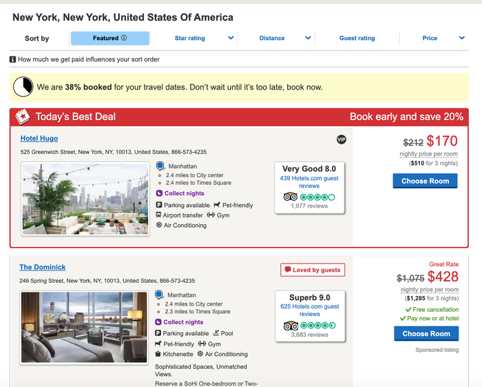 Hotels.com Today's Best Deals