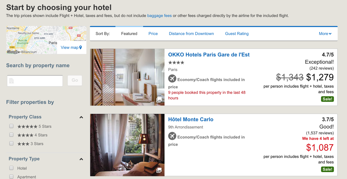 Hotels.com Hotel Selection