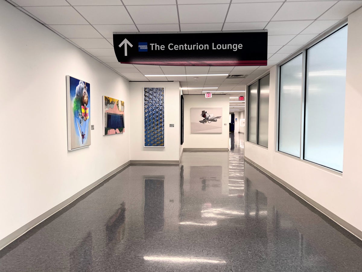 Houston Centurion Lounge hallway sign