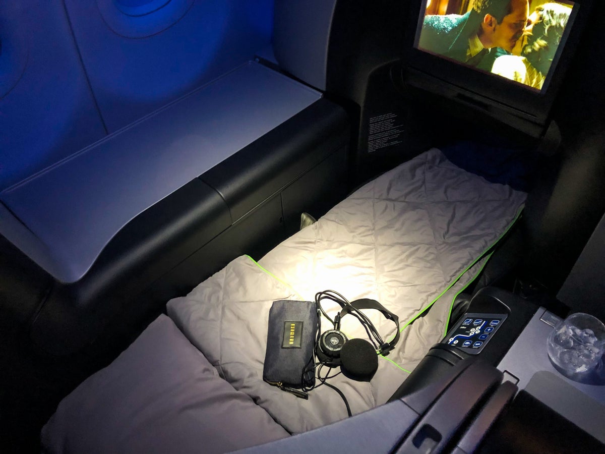 JetBlue Mint A321 bed made rear view