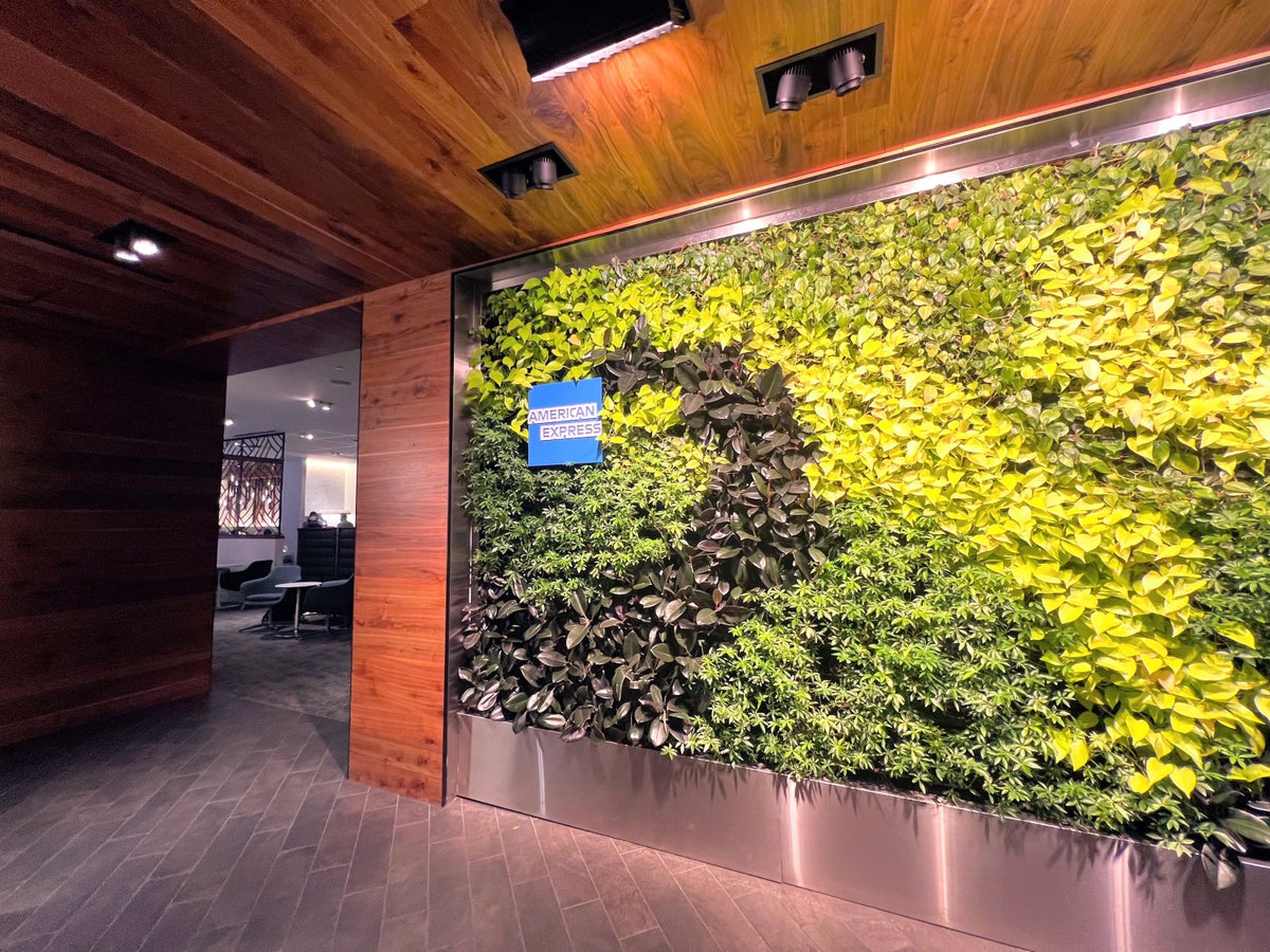 Plant wall at Houston Centurion Lounge entrance