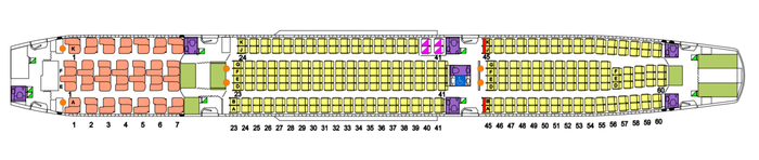 Qantas Airbus A330 Seat Map