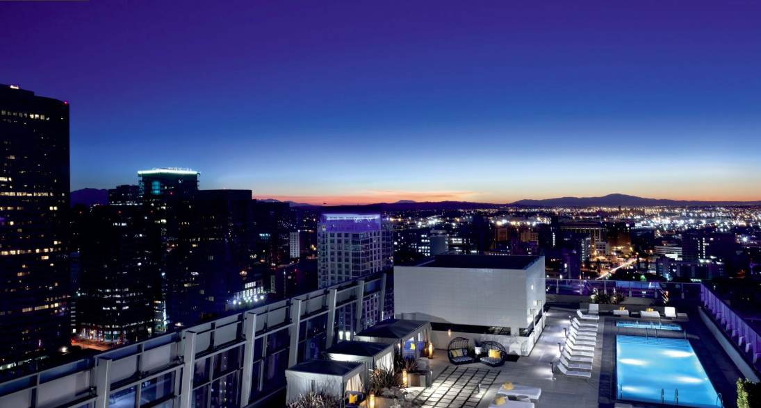 Relax by the pool and watch the sunset at the Ritz-Carlton, Los Angeles. Image Credit: Marriott