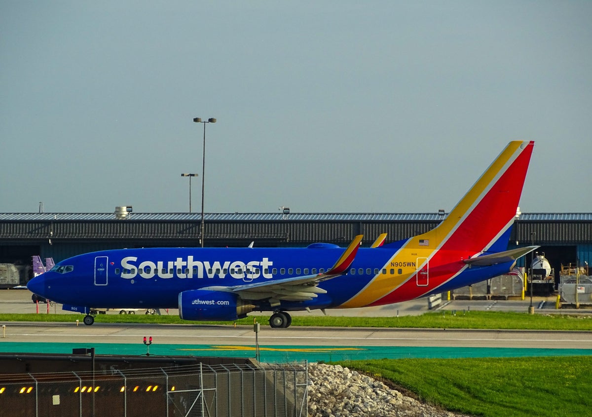 Southwest Airplane On An Airport Runway