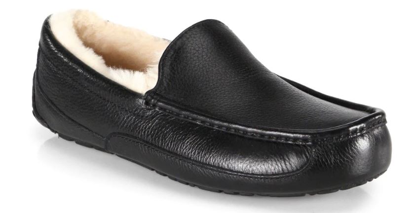 Ugg Men's Ascot UGGpure-Lined Leather Slippers