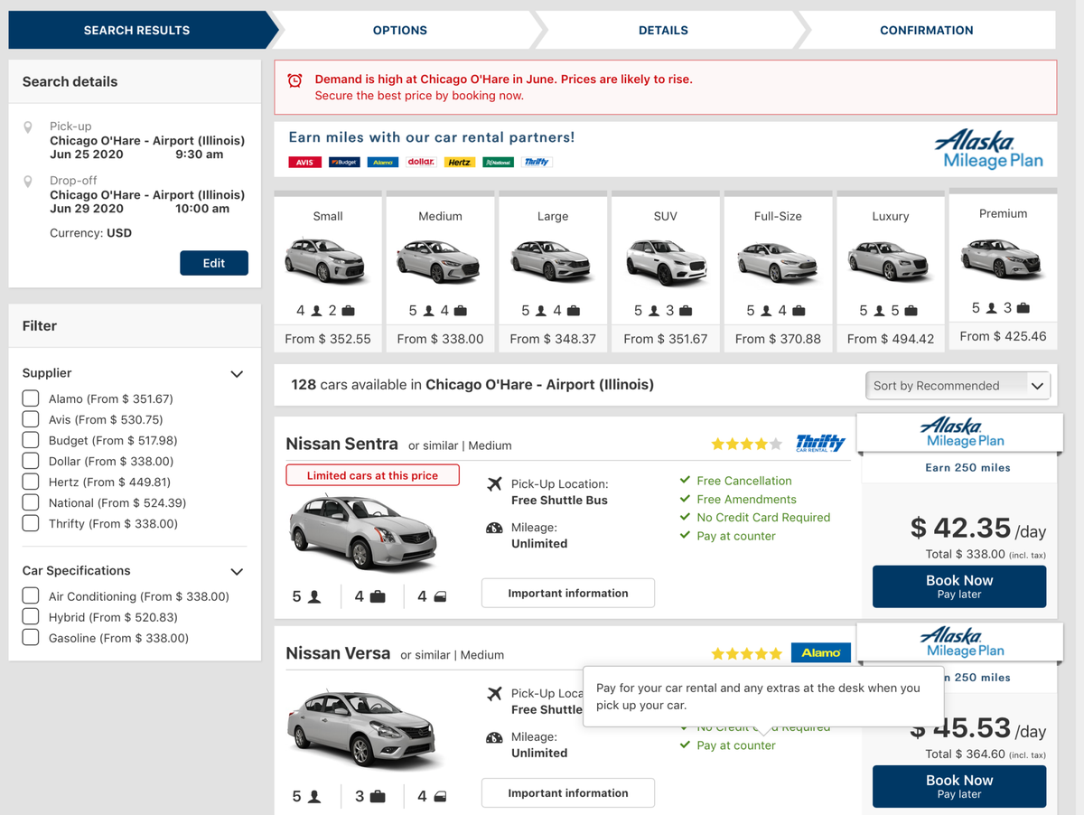Using Alaska Cars to Book A Rental Car in Chicago