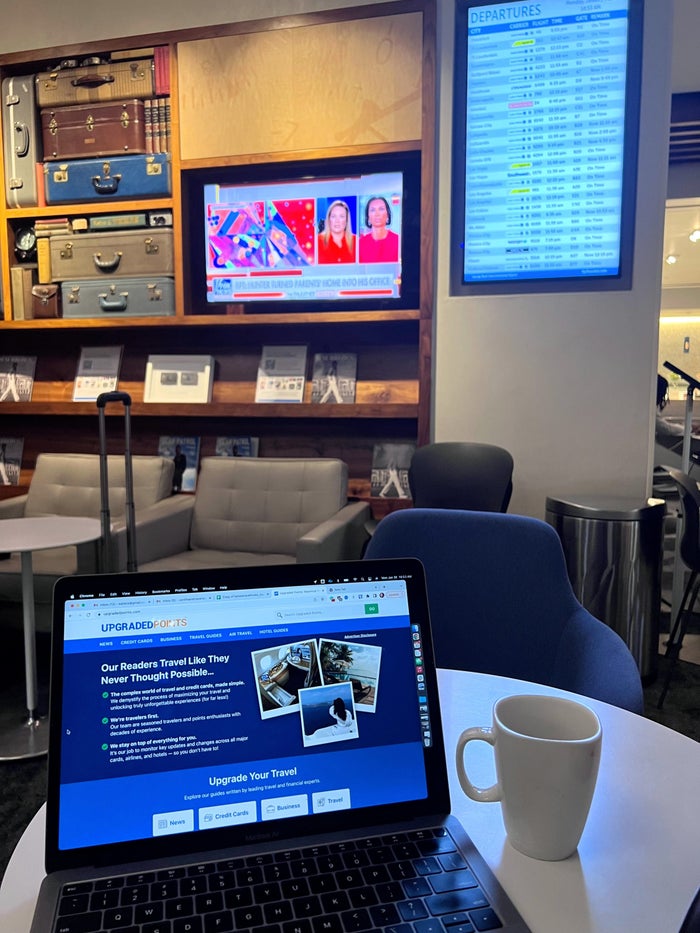 Working at the Centurion Lounge in Houston