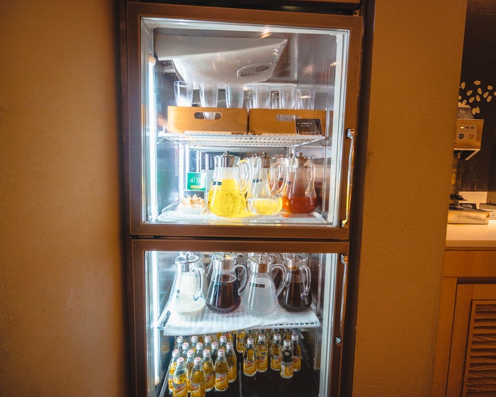 JAL Business Class Lounge Haneda Airport Fridge
