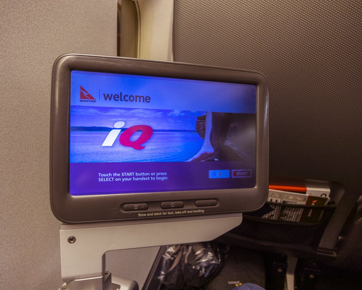 Qantas Boeing 747 Premium Economy IFE Entertainment
