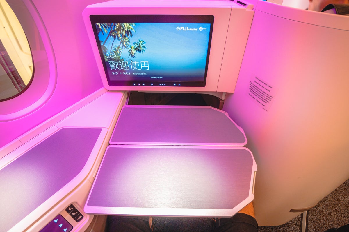 Fiji Airways Airbus A350 Business Class Tray Table