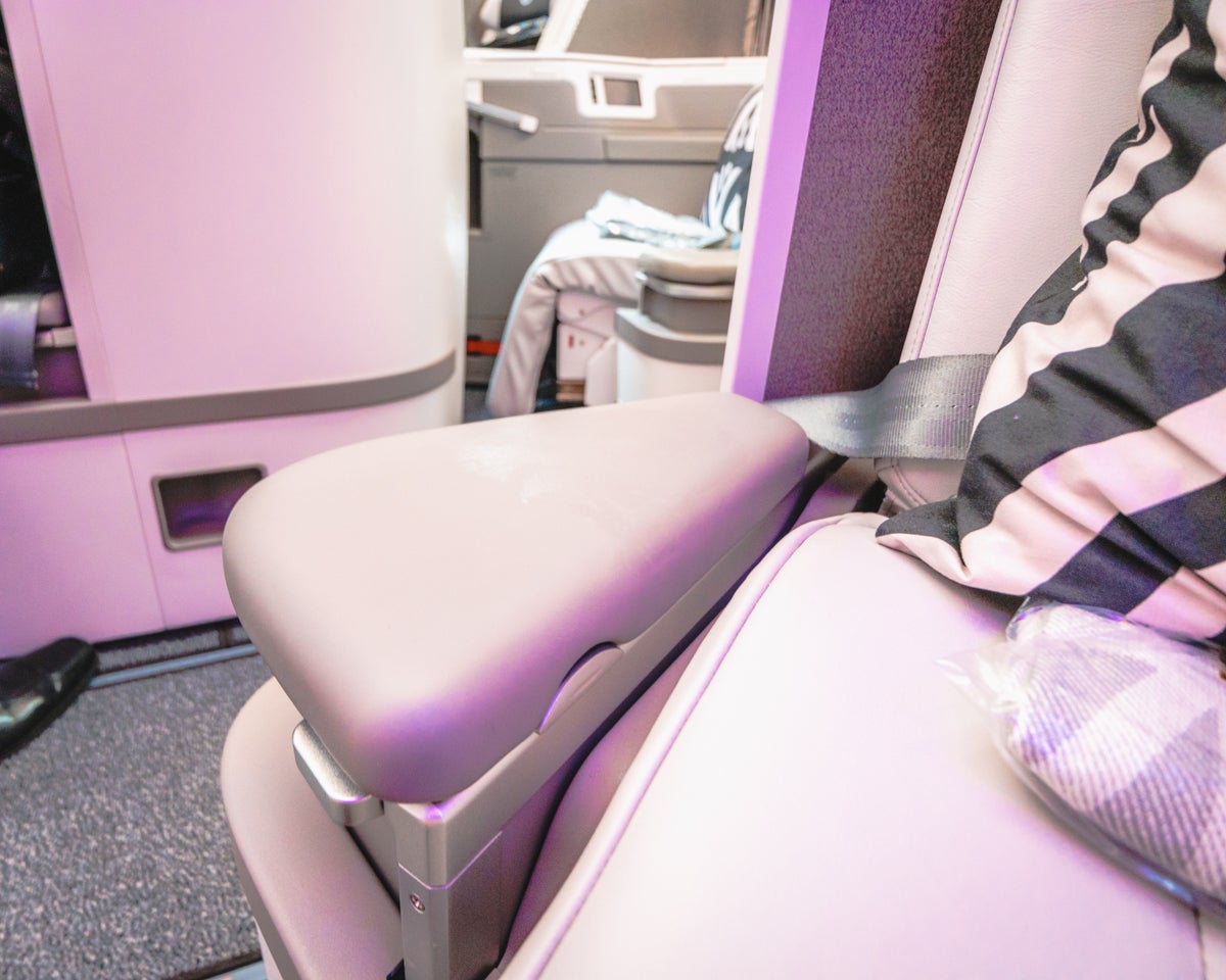 Fiji Airways Airbus A350 Business Class Armrest Lowered