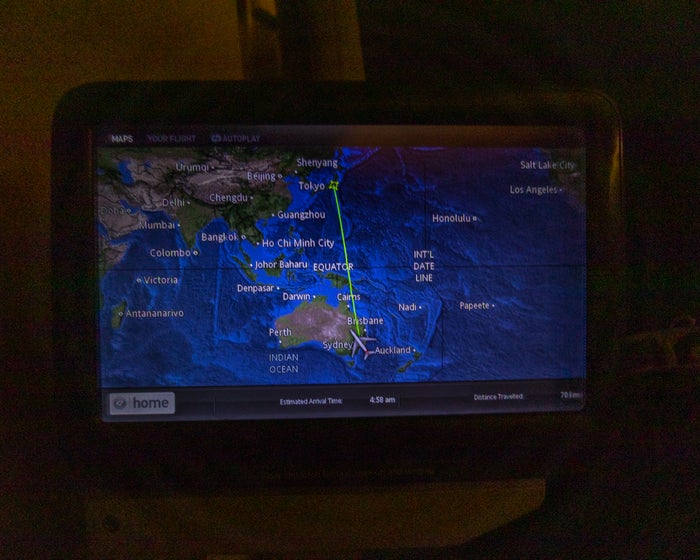 Qantas Boeing 747 Premium Economy IFE Map