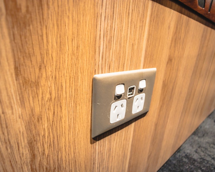 Fiji Airways Premier Lounge Power Sockets