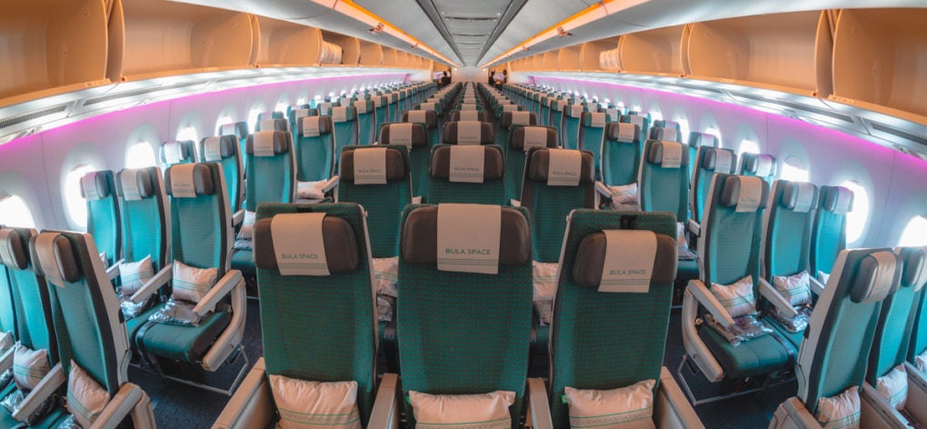 Fiji Airways Airbus A350 Economy Class Cabin from Front