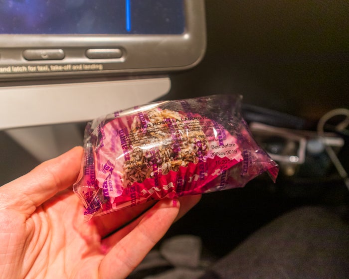 Qantas Boeing 747 Premium Economy Dessert
