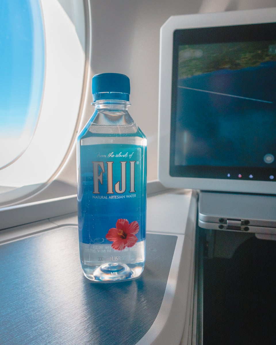 Fiji Airways Airbus A350 Business Class Fiji Water