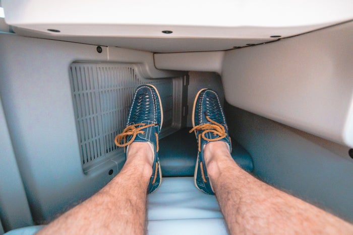 Fiji Airways Airbus A350 Business Class Footwell Space