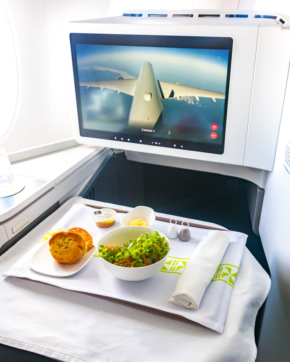 Fiji Airways Airbus A350 Business Class Lunch Service Starter