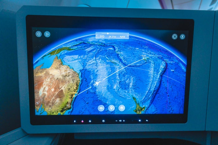 Fiji Airways Airbus A350 Business Class IFE Map