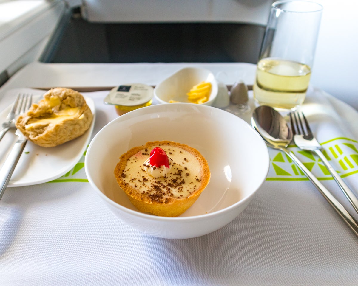 Fiji Airways Airbus A350 Business Class Lunch Service Dessert