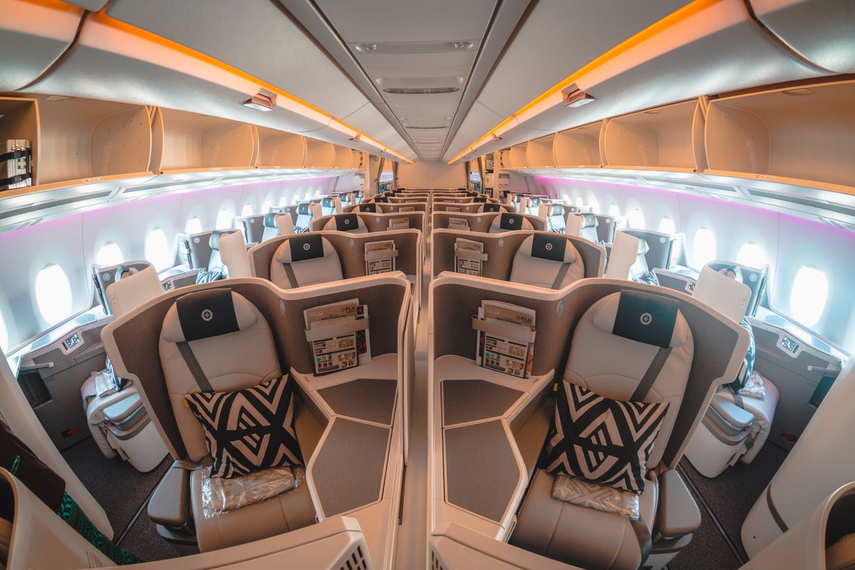 Fiji Airways Airbus A350 Business Class Cabin from Front