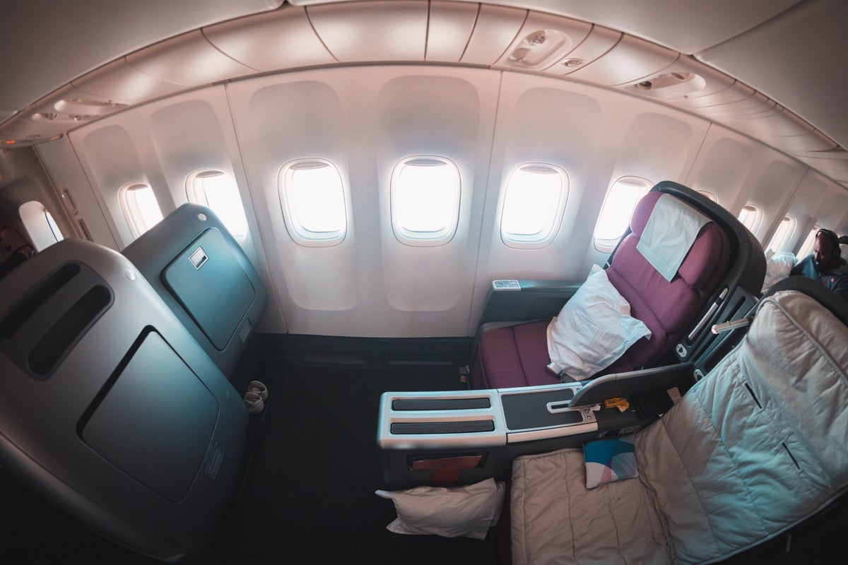 Qantas Boeing 747 Business Class Seat without Mattress Pad