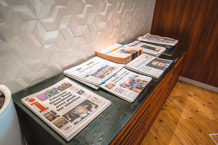 Virgin Atlantic Revivals Lounge Newspapers
