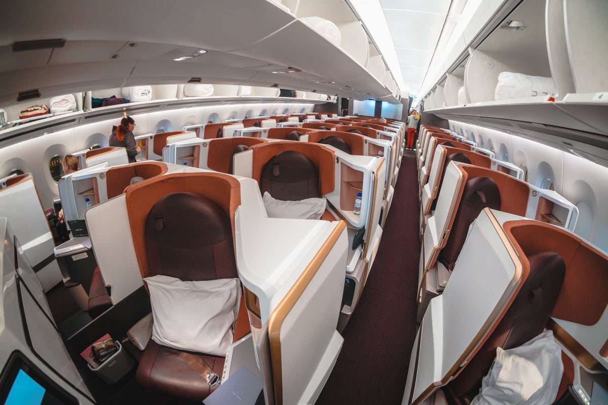 Virgin Atlantic Airbus A350 Upper Class Cabin from Front