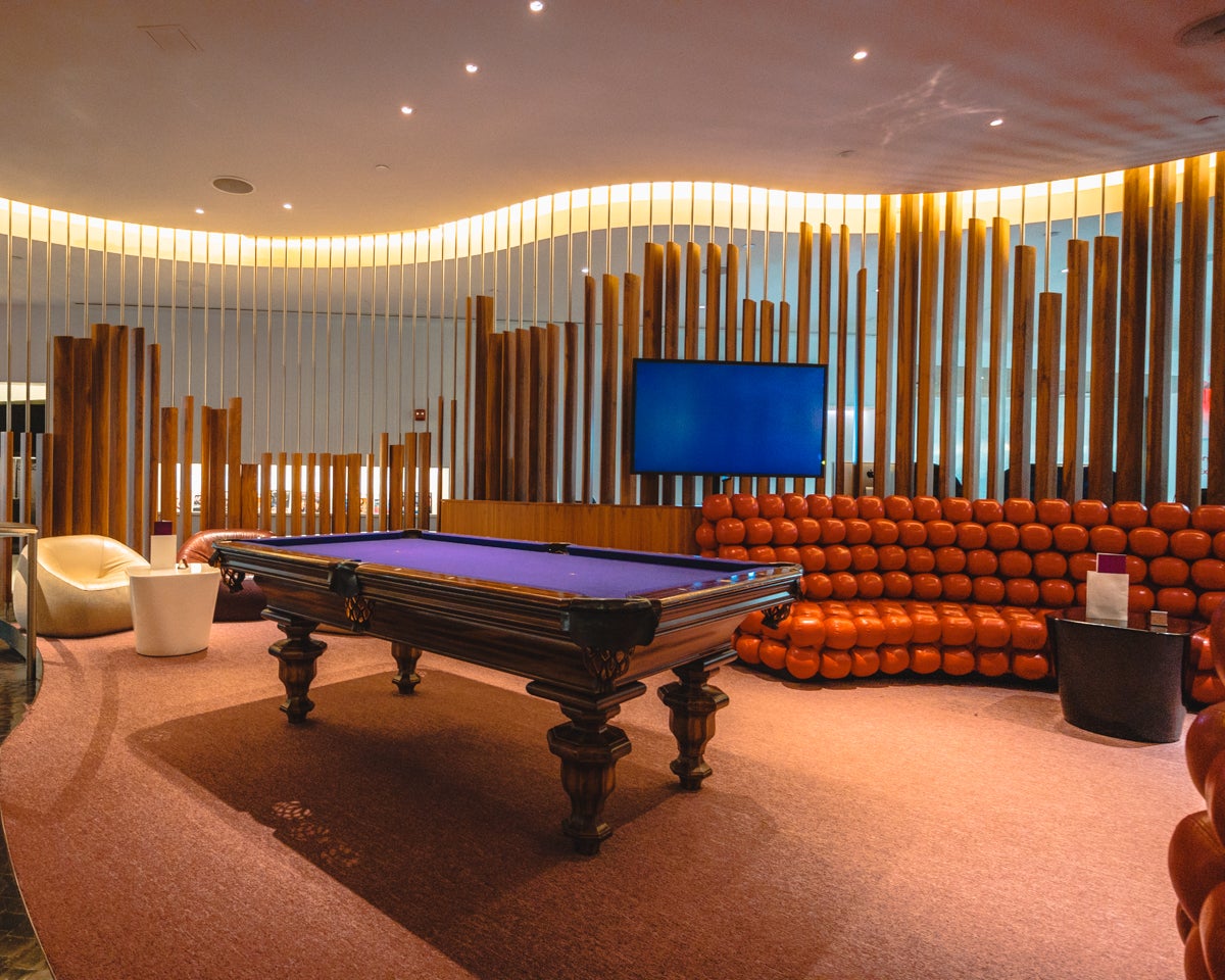 Virgin Atlantic Clubhouse JFK Pool Table  Lounge Seating